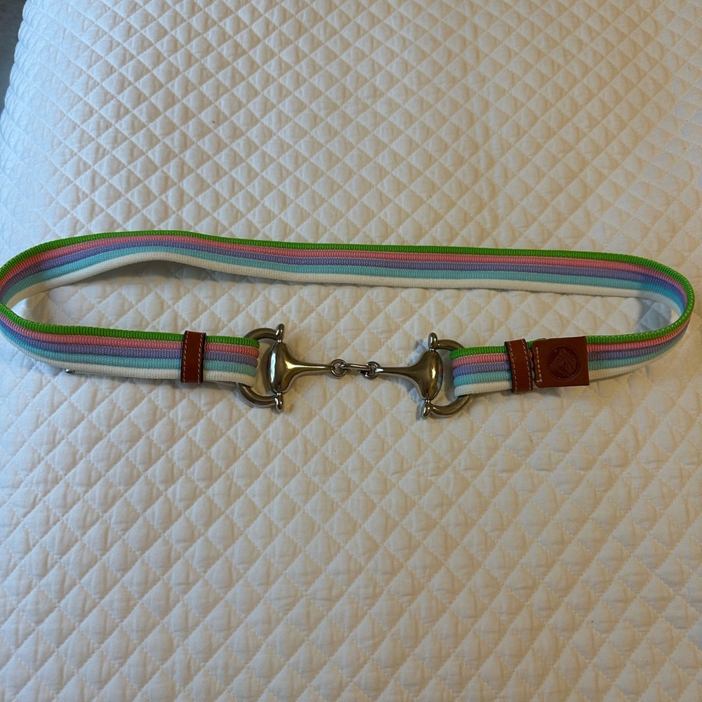 LILO Espana equestrian silver buckel horse bit belt nwot